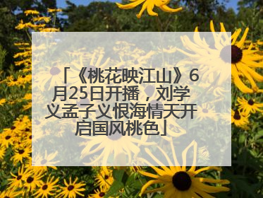 《桃花映江山》6月25日开播，刘学义孟子义恨海情天开启国风桃色