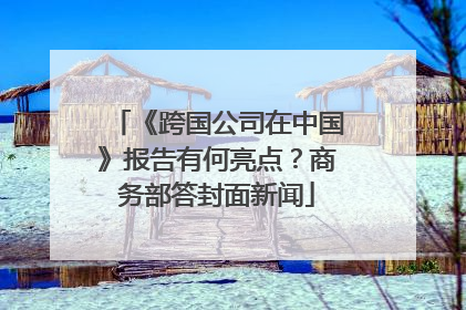 《跨国公司在中国》报告有何亮点？商务部答封面新闻