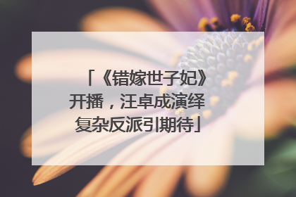 《错嫁世子妃》开播，汪卓成演绎复杂反派引期待