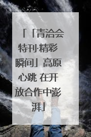 「青洽会特刊·精彩瞬间」高原心跳 在开放合作中澎湃