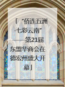“侨连五洲·七彩云南”——第21届东盟华商会在德宏州盛大开幕
