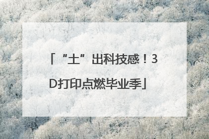 “土”出科技感！3D打印点燃毕业季