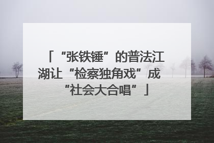 “张铁锤”的普法江湖让“检察独角戏”成“社会大合唱”