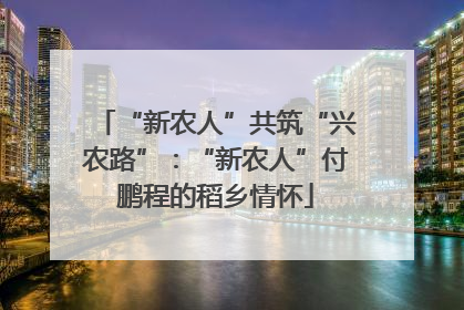 “新农人”共筑“兴农路”：“新农人”付鹏程的稻乡情怀