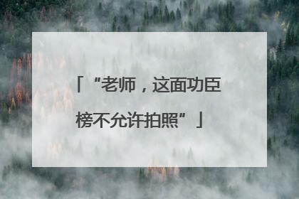 “老师，这面功臣榜不允许拍照”