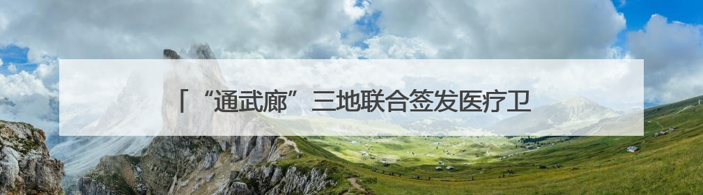 “通武廊”三地联合签发医疗卫生一体化2025年度工作方案