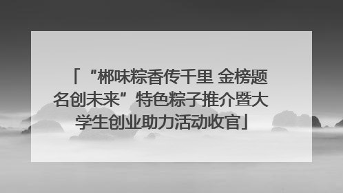 “郴味粽香传千里 金榜题名创未来”特色粽子推介暨大学生创业助力活动收官