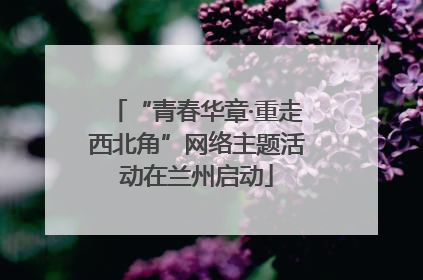 “青春华章·重走西北角”网络主题活动在兰州启动