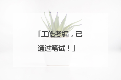 王皓考编，已通过笔试！