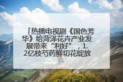 热播电视剧《国色芳华》给菏泽花卉产业发展带来“利好”，1.2亿枝芍药鲜切花绽放“国色芳华”