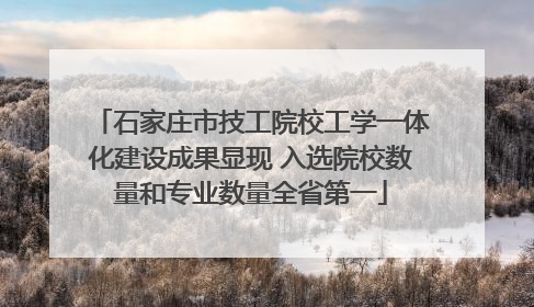石家庄市技工院校工学一体化建设成果显现 入选院校数量和专业数量全省第一