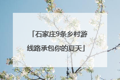 石家庄9条乡村游线路承包你的夏天