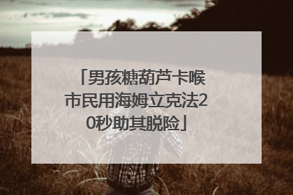 男孩糖葫芦卡喉 市民用海姆立克法20秒助其脱险