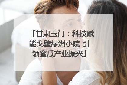 甘肃玉门：科技赋能戈壁绿洲小院 引领蜜瓜产业振兴