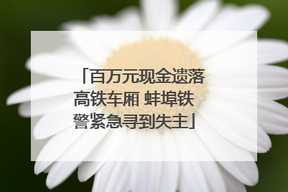 百万元现金遗落高铁车厢 蚌埠铁警紧急寻到失主