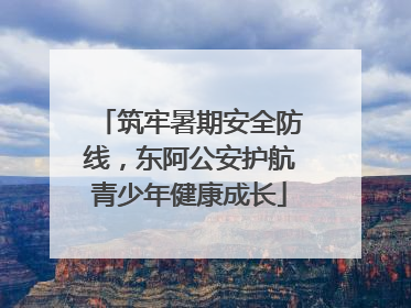 筑牢暑期安全防线，东阿公安护航青少年健康成长