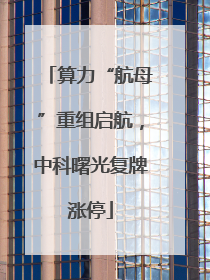 算力“航母”重组启航，中科曙光复牌涨停