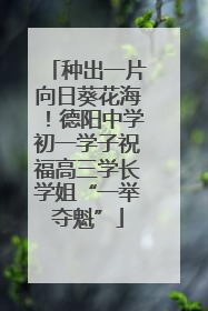 种出一片向日葵花海！德阳中学初一学子祝福高三学长学姐“一举夺魁”