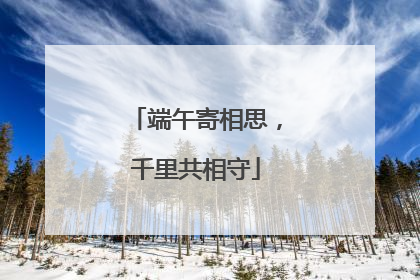 端午寄相思，千里共相守