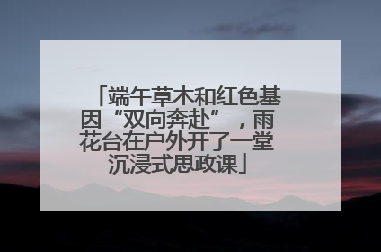 端午草木和红色基因“双向奔赴”，雨花台在户外开了一堂沉浸式思政课