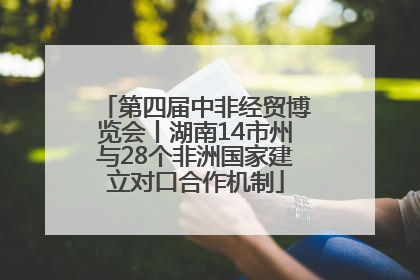 第四届中非经贸博览会丨湖南14市州与28个非洲国家建立对口合作机制