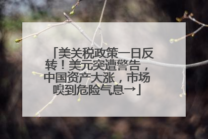 美关税政策一日反转！美元突遭警告，中国资产大涨，市场嗅到危险气息→