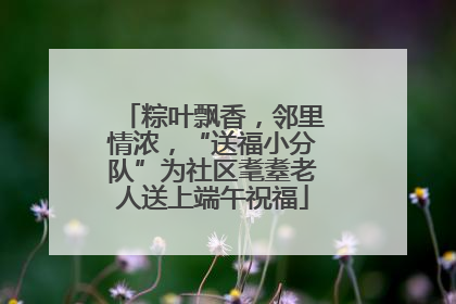 粽叶飘香，邻里情浓，“送福小分队”为社区耄耋老人送上端午祝福