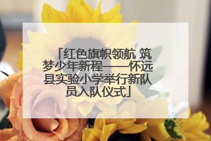红色旗帜领航 筑梦少年新程——怀远县实验小学举行新队员入队仪式