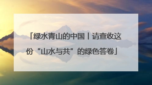 绿水青山的中国丨请查收这份“山水与共”的绿色答卷