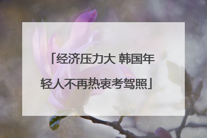经济压力大 韩国年轻人不再热衷考驾照