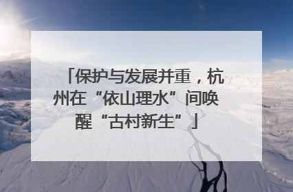 保护与发展并重，杭州在“依山理水”间唤醒“古村新生”