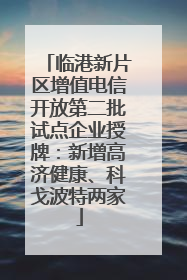 临港新片区增值电信开放第二批试点企业授牌：新增高济健康、科戈波特两家