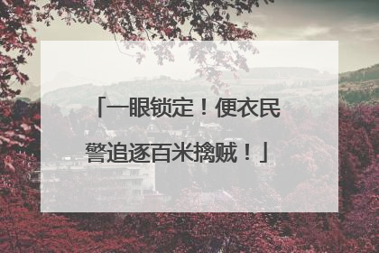 一眼锁定！便衣民警追逐百米擒贼！