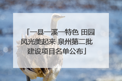 一县一溪一特色 田园风光美起来 泉州第二批建设项目名单公布