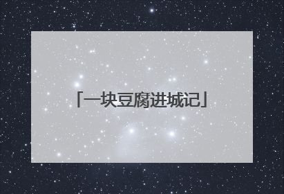 一块豆腐进城记