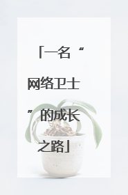 一名“网络卫士”的成长之路