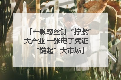 一颗螺丝钉“拧紧”大产业 一张电子凭证“链起”大市场