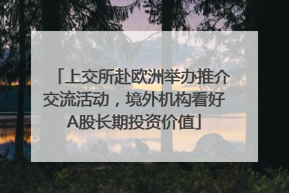 上交所赴欧洲举办推介交流活动，境外机构看好A股长期投资价值