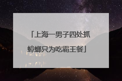 上海一男子四处抓蟑螂只为吃霸王餐