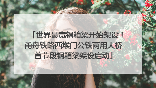 世界最宽钢箱梁开始架设！甬舟铁路西堠门公铁两用大桥首节段钢箱梁架设启动