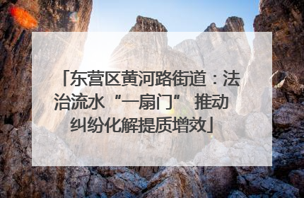 东营区黄河路街道：法治流水“一扇门” 推动纠纷化解提质增效