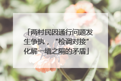 两村民因通行问题发生争执，“检调对接”化解一墙之隔的矛盾