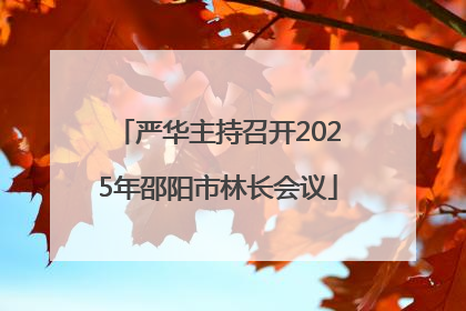 严华主持召开2025年邵阳市林长会议