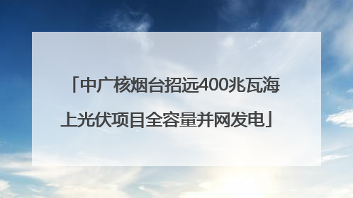 中广核烟台招远400兆瓦海上光伏项目全容量并网发电