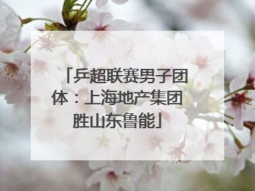 乒超联赛男子团体：上海地产集团胜山东鲁能