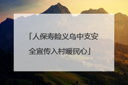 人保寿险义乌中支安全宣传入村暖民心