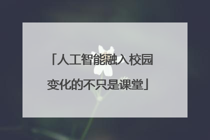 人工智能融入校园 变化的不只是课堂