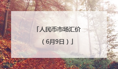 人民币市场汇价（6月9日）
