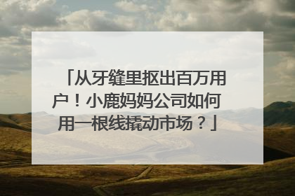 从牙缝里抠出百万用户！小鹿妈妈公司如何用一根线撬动市场？