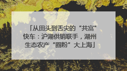 从田头到舌尖的“共富”快车：沪湖供销联手，湖州生态农产“圈粉”大上海
